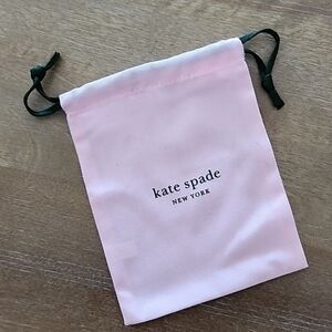 Kate Spade NEW YORK Jewelry dust bag Lightpink with Olive green drawstring.